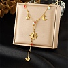 304 Stainless Steel Crystal Rhinestone & Plastic Sun Moon Star Pendant Y Necklaces for Women NJEW-G180-06G-1