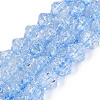 Transparent Crackle Glass Beads Strands GLAA-Q115-04A-04-1