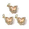 Brass Micro Pave Cubic Zirconia Pendants KK-Q043-03G-03-1