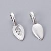 Tibetan Style Alloy Glun-on Flat Pad Bails for Pendants Making TIBEP-3348-AS-NR-1