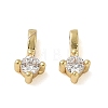 Brass Pave Clear Cubic Zirconia Charms CU-CBA9FFD-11G-04-1