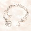 Mother's Day Brass Pave Clear Cubic Zirconia Mama Heart Pendant Necklaces NJEW-A071-04P-3