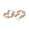 Ion Plating(IP) 304 Stainless Steel Heart with Arrow Hoop Earrings for Women EJEW-E199-06G-2