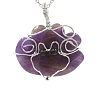 Natural Amethyst Wire Wrapped Pendants PW-WG47F96-01-1