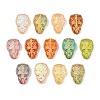 Baking Paint and Golden Metal Enlaced Glass Beads X-DGLA-T004-16M-1