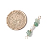 Natural Green Aventurine Chip & Natural Cultured Freshwater Pearl Rice Beaded Connector Charms PALLOY-JF03707-05-2