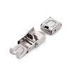 Smooth Surface 201 Stainless Steel Watch Band Clasps X-STAS-R063-61-3