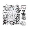 50Pcs Inspirational Theme Cartoon English Word Paper Sticker Label Set X-DIY-G077-03-2