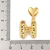 Brass Micro Pave Cubic Zirconia European Dangle Charms KK-P281-01G-H-3