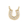 Brass Micro Pave Clear Connector Charms CU-CBA3D76-01G-1