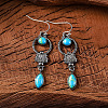 Alloy Synthetic Turquoise Dangle Earrings FS-WGD578F-01-3