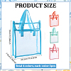 12Pcs 4 Colors Transparent Plastic Packing Bags with Handles and Snap Buttons ABAG-PH0001-87-2