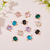 10Pcs 5 Colors Glass Connector Charms GLAA-HY0001-11-3