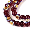 Electroplate Transparent Glass Beads Strands EGLA-Q132-4MM-A12-3