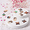 12Pcs 6 Styles Transparent Resin & Walnut Wood Pendants RESI-CW0001-14-13