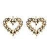 Heart Sparkling Cubic Zirconia Stud Earrings for Girl Women EJEW-H126-18G-2