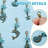 27Pcs 9 Styles Ocean Theme Alloy Pendant Decorations HJEW-CA00098-4