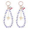 2Pcs Zinc Alloy Ceramic Beads Mobile Straps AJEW-ME0002-83B-1