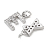 SHEGRACE Brass Micro Pave Clear Cubic Zirconia Pendants XGRQ29811-394P-2