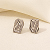 Rectangle Stainless Steel Stud Earrings for Women PJ9303-9-1