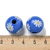 Printed Wood European Beads WOOD-G022-19F-3