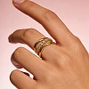 Brass Micro Pave Clear Cubic Zirconia Finger Rings RJEW-D349-02D-G-1