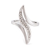 304 Stainless Steel Thin Curve Ring for Women RJEW-C086-26-P-2