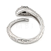 304 Stainless Steel Cubic Zirconia Open Cuff Ring for Women RJEW-S406-05P-02-3