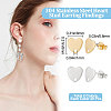 40Pcs 2 Colors 304 Stainless Steel Heart Stud Earring Findings STAS-BBC0002-37-2
