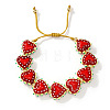 Handmade Heart Resin & Brass Bead Braided Bracelets JT1412-1-1