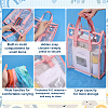 12Pcs 4 Colors Transparent Plastic Packing Bags with Handles and Snap Buttons ABAG-PH0001-87-3