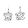 Valentine's Day Brass Micro Pave Clear Cubic Zirconia Charms KK-C259-14P-1