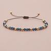 Glass & Brass Round Beads Braided Bead Bracelets LS-RD6595-8-1