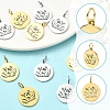 2Pcs 2 Colors Stainless Steel Pendants STAS-YW0011-15-2