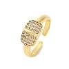 Brass Micro Pave Clear Cubic Zirconia Cuff Rings for Women RJEW-U043-16G-4