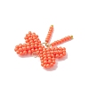 Glass Seed Beaded Bowknot Pendants PALLOY-MZ01055-04-4