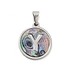 304 Stainless Steel with Paua Shell Pendants STAS-G268-02Y-P-2