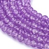 Plum Crackle Glass Round Beads Strands X-CCG-Q002-8mm-04-3