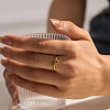 Adjustable 304 Stainless Steel with Cubic Zirconia Cuff Open Rings for Women DT5559-3