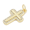 Brass Micro Pave Clear Cubic Zirconia Pendants KK-G522-51G-03-2