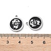 304 Stainless Steel Black Enamel Charms STAS-M102-17P-04-3