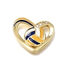 Brass Micro Pave Clear Cubic Zirconia with Enamel Pendants CU-CBAA556-10A-1