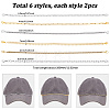 12Pcs 6 Styles 304 Stainless Steel Link Baseball Cap Chain AJEW-SC0003-64-2