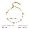 304 Stainless Steel Micro Pave Clear Cubic Zirconia Link Chain Bracelets for Women XX6576-19-1