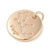 Brass with Clear Cubic Zirconia Pendants KK-N256-24F-G-2