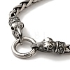 316 Surgical Stainless Steel Wheat Chain Viking Raven Skull Bracelets BJEW-Q349-05AS-04-2