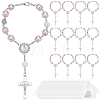30Pcs Plastic Imitation Pearl Link Alloy Virgin Cross Charm Rosary Bracelets BJEW-WA0001-06-1
