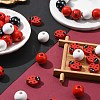 40Pcs 5 Styles Ladybug Theme Spray Painted Wood Beads WOOD-FS0001-14-5