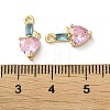 Brass Micro Pave Cubic Zirconia Charms KK-F872-22G-3