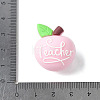 Cartoon Double Sided Apple with Word Thank you Silicone Beads SIL-V001-09B-3